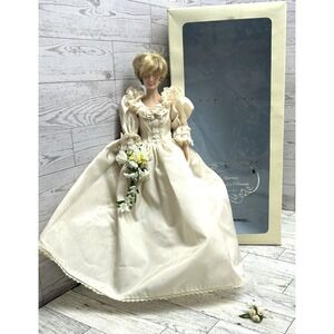 VTG Princess Diana in her Wedding Dress 19" Portrait Doll Franklin Mint With Box